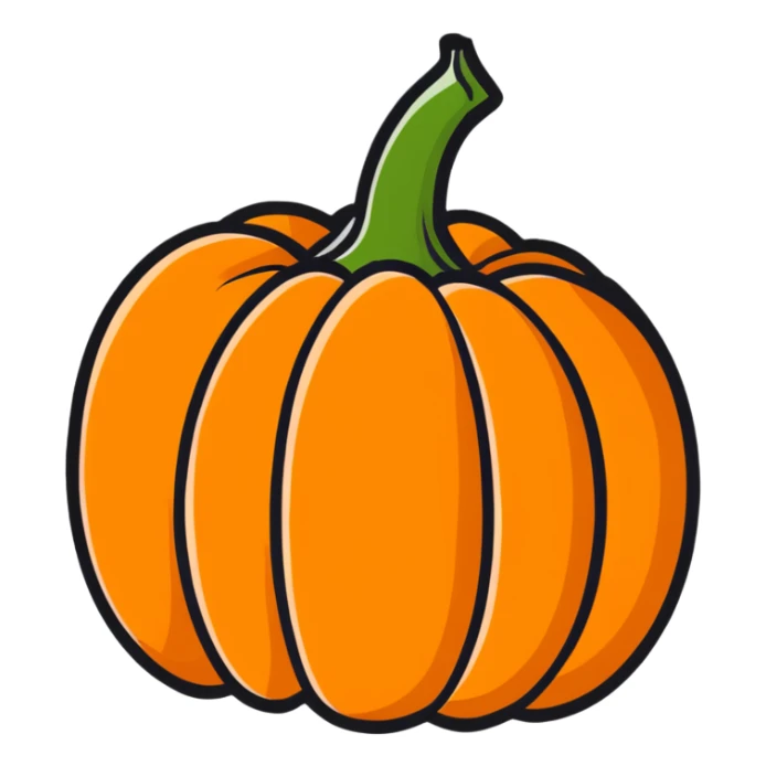 sweet pumpkin fruit, no face, no jack-o-lantern sticker