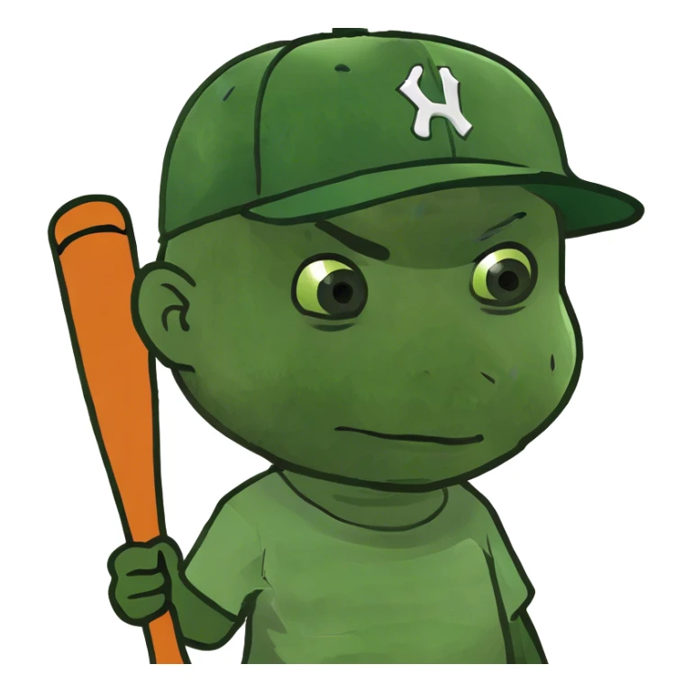 Little boy holding the bass bat sticker