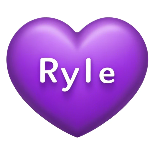 Purple heart with the letters Rylie in the middle  sticker