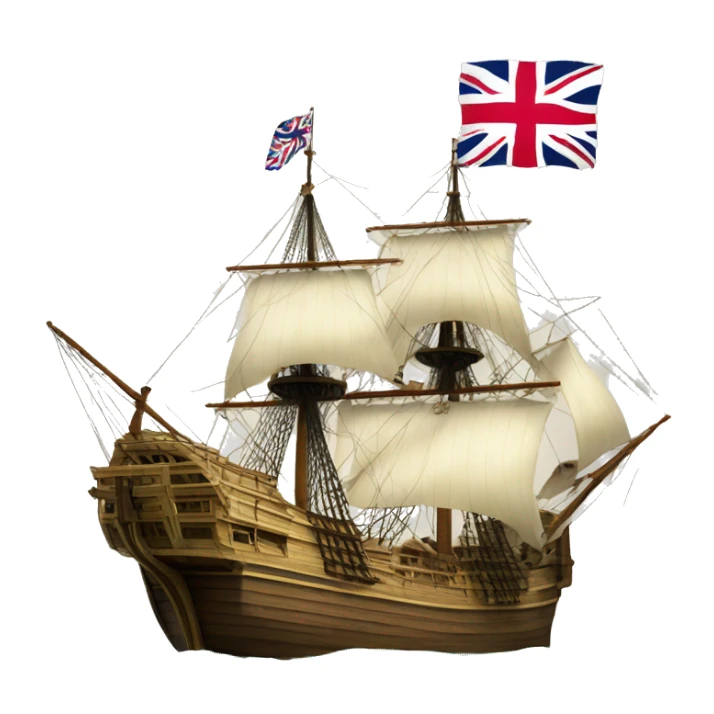 mayflower ship with one the Grand Union Flag sticker