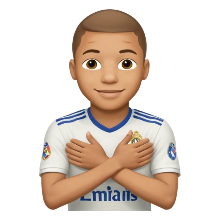 Mbappe hands crossed celebration for Real Madrid sticker