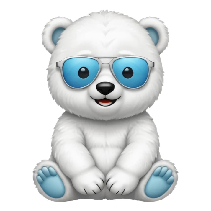 baby polar bear wear sunglasses sticker