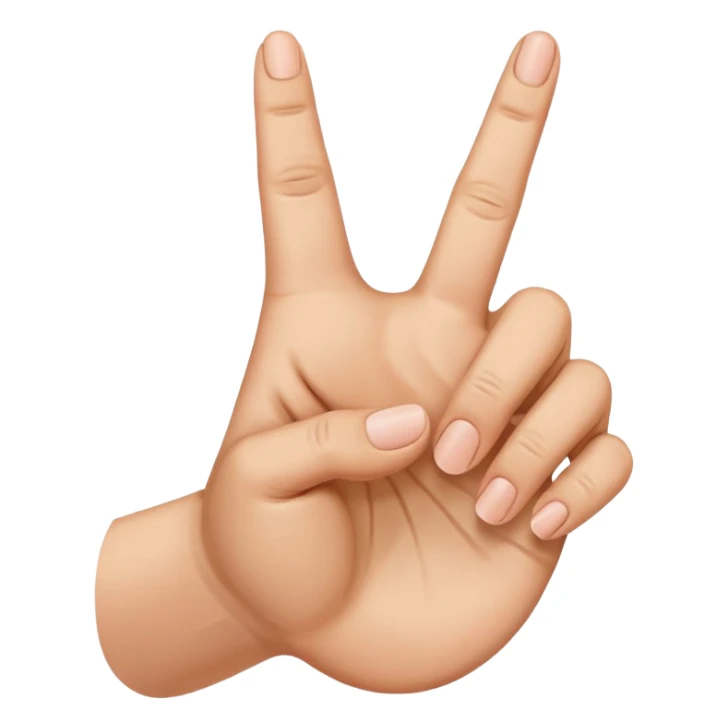 Mano con los cuatro dedos levantados y el índice doblado sticker