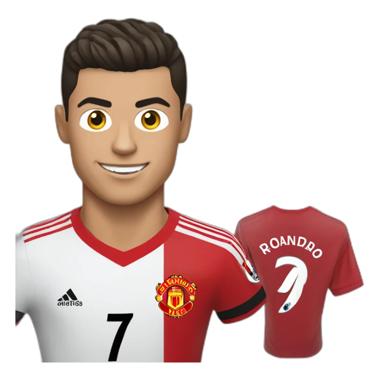 Cristiano ronaldo with mancherster united shirt sticker