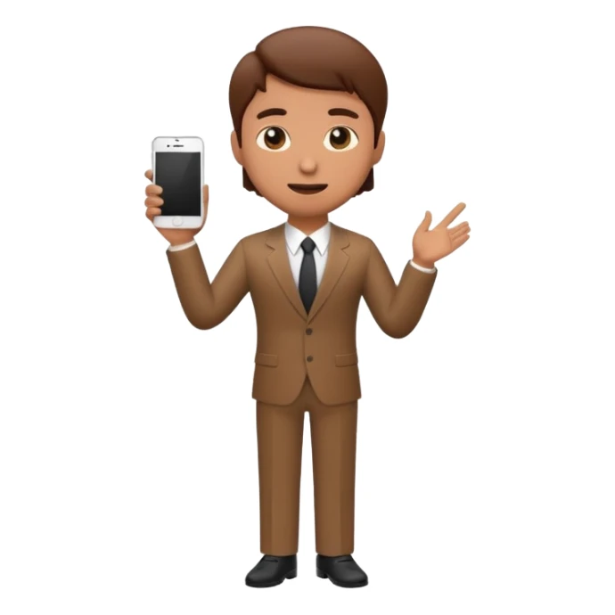 A 3D full body MNC Employee bitmoji talking on mobile with someone sticker