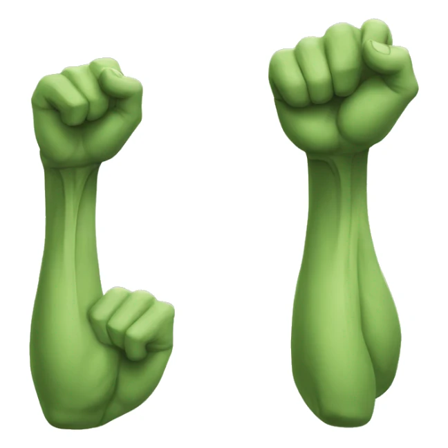 left arm muscles, haha face emoji, right arm muscles sticker