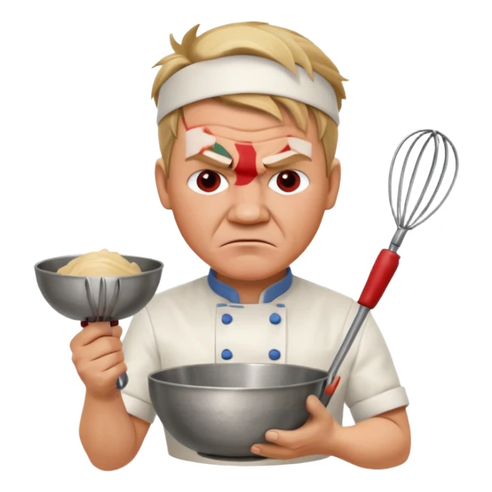 gordon ramsay chef holding whisk and bowl sticker