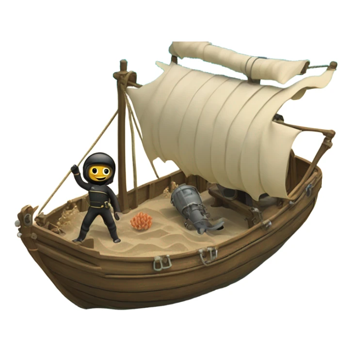  bottom of the sea galeon and sub man sticker