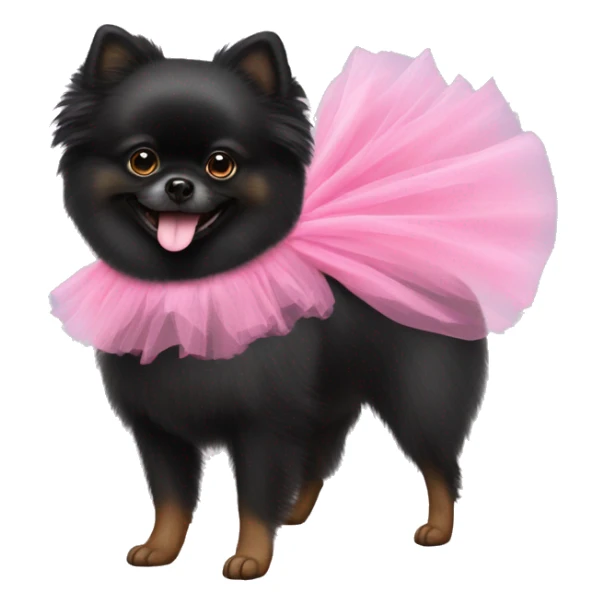black Pomeranian with a pink tutu  sticker