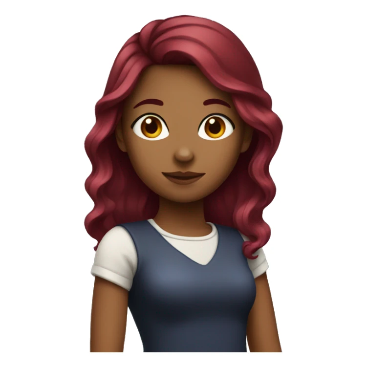 girl with burgundy hair  sticker