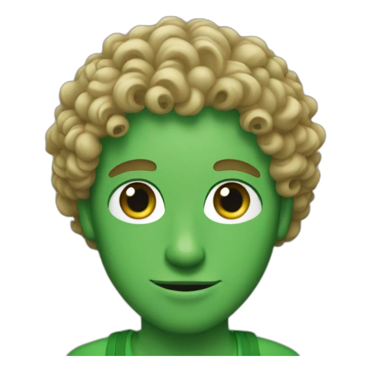 white man with curly hear , green eyes sticker