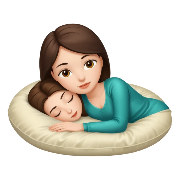 brunette white girl with a silk pillow sticker