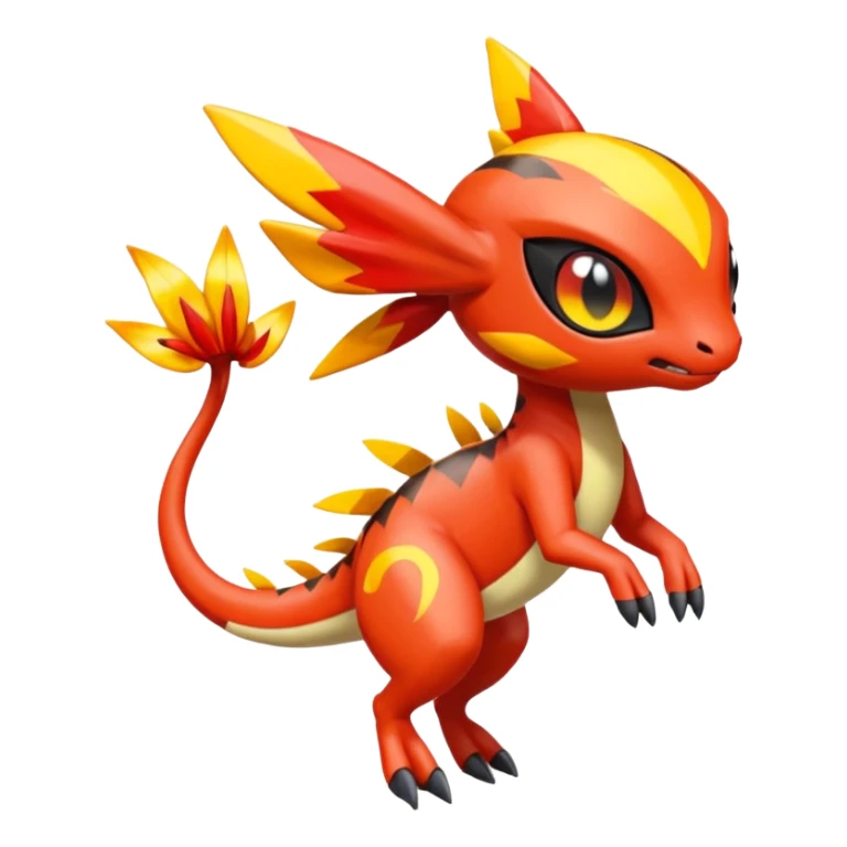 Splash-patterned emotional sparky sparky boom boom painful Meloetta-Guilmon-Salandit-Celebi-Pokémon-Fakémon-fusion-hybrid-creature sticker