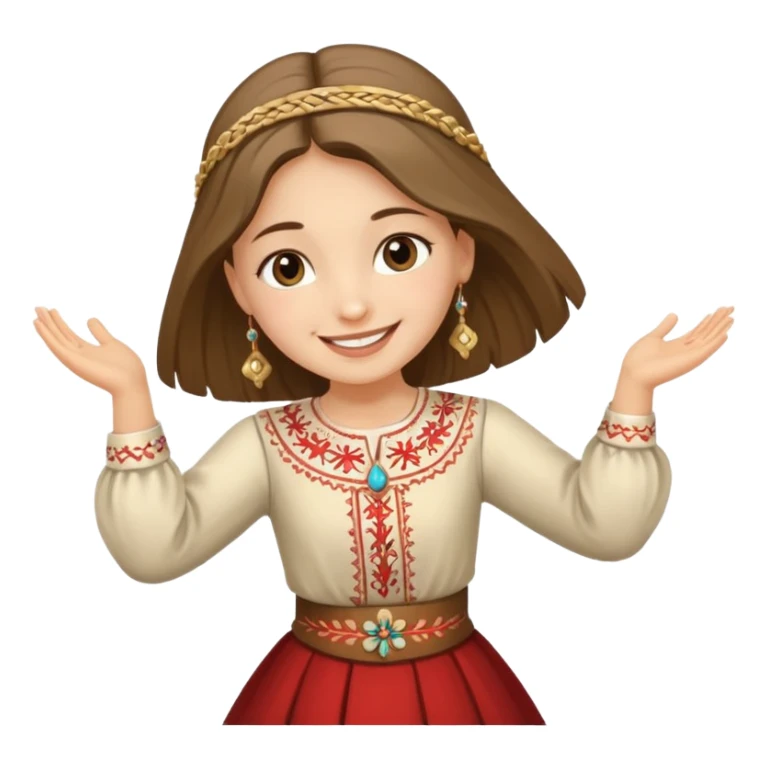 Girl Serbian orthodox folklore dancing with nosnja  sticker