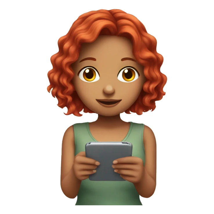 short cute girl with red hair texting her boyfriend  sticker