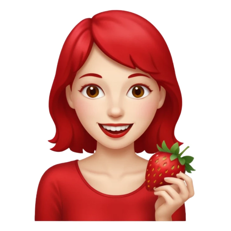 the woman eating strawberries
 sticker