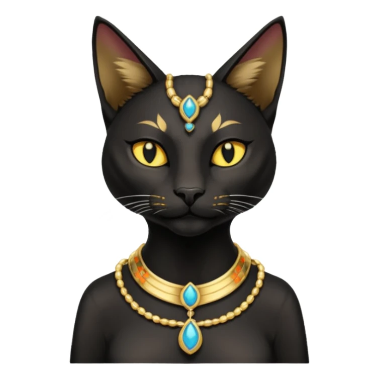 anthropomorphic black-furred Bastet  sticker