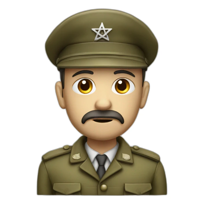 sad upset jewish combat solider magen david full body sticker