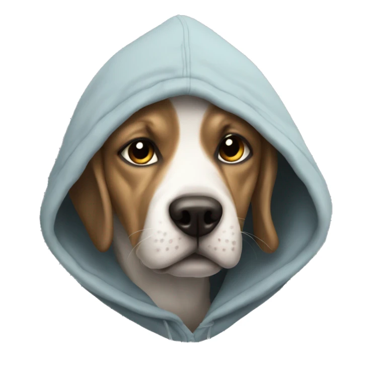 Dog weirng a hoodie sticker