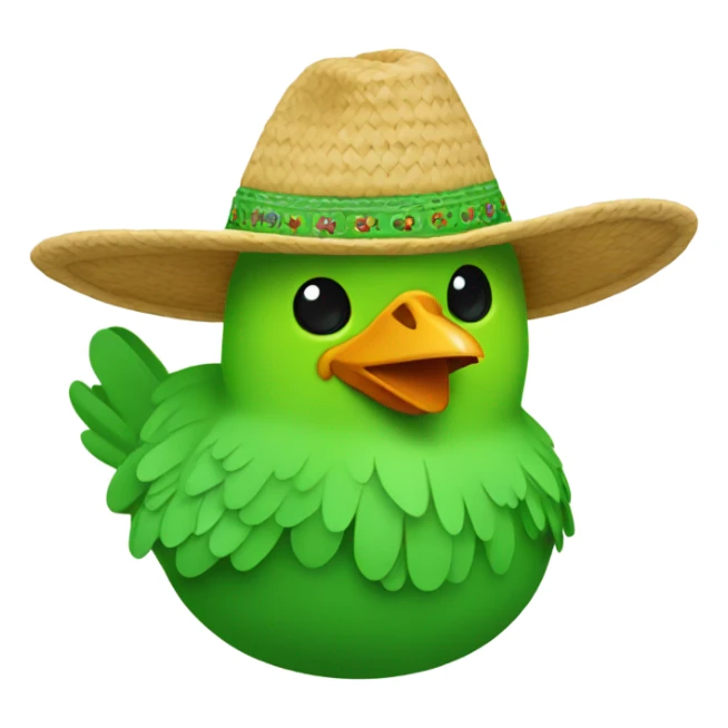 hazme un pollito con sombrero verde  sticker