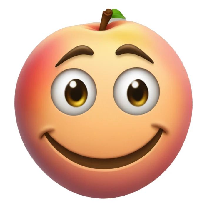 Smile face with a the peach sign on the eye sticker