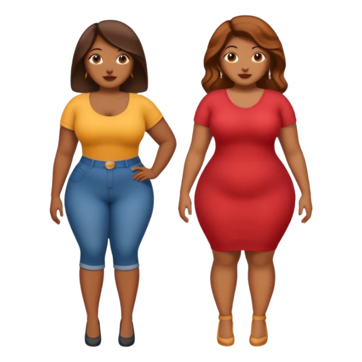Two brown women both curvy with one a bit taller than the other  sticker