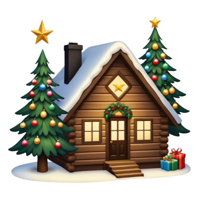 Beautiful Christian Christmas tree in a cabin sticker