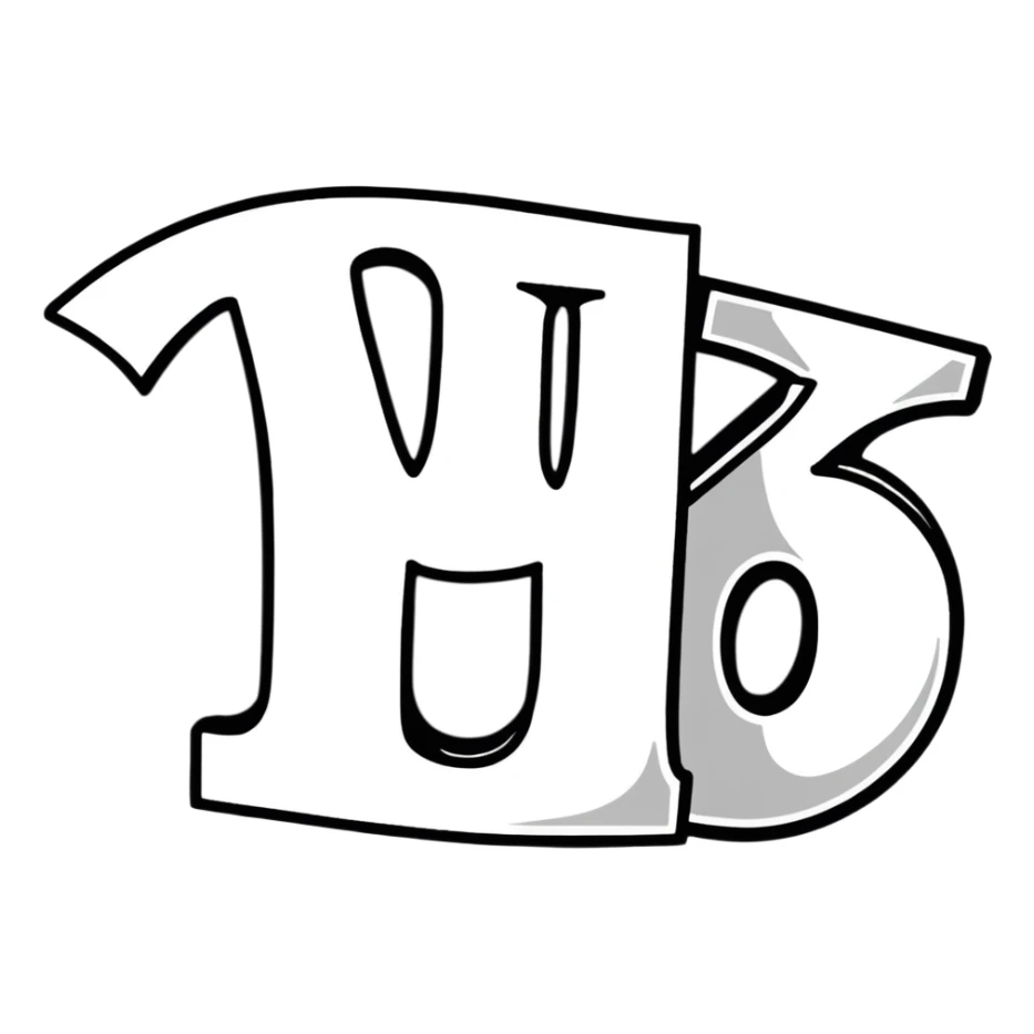 letters BLK in black western font with silver outline sticker