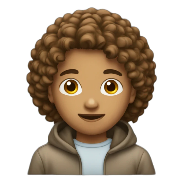 A mulatto boy with straight hair editing video sticker