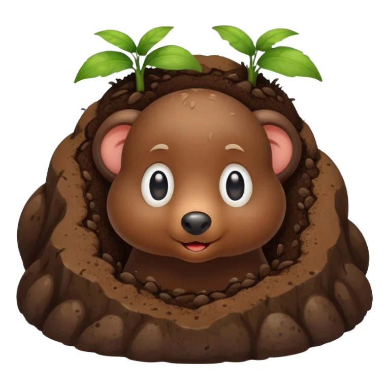 mole peeking out of the earth sticker