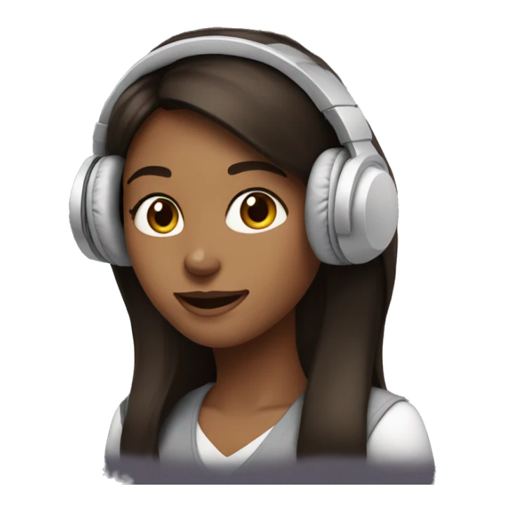 woman with headphones brunette happy sticker