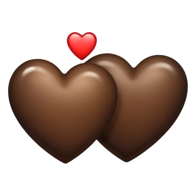 Two heart dark brown and creamy color sticker