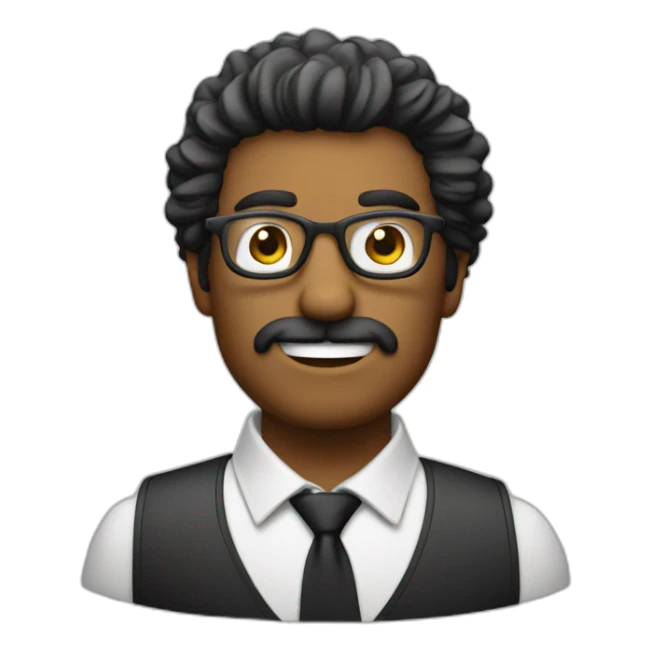 Hombre mayor con poco pelo y gafas sticker