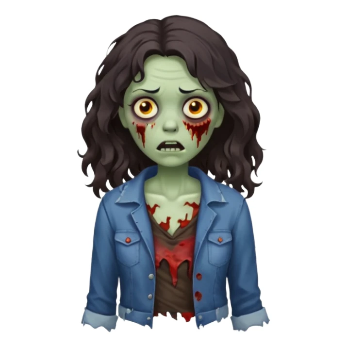 🧟‍♀️ zumbi de cabelo ondulado feminino  sticker