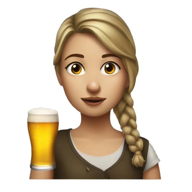 realistic portrait of a girl drinking beer sticker