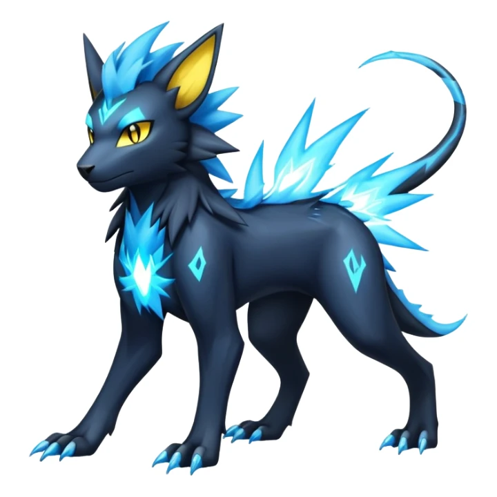 Manectric-Luxray-Draco-Fakémon-hybrid-creature (full body), 4 legs sticker