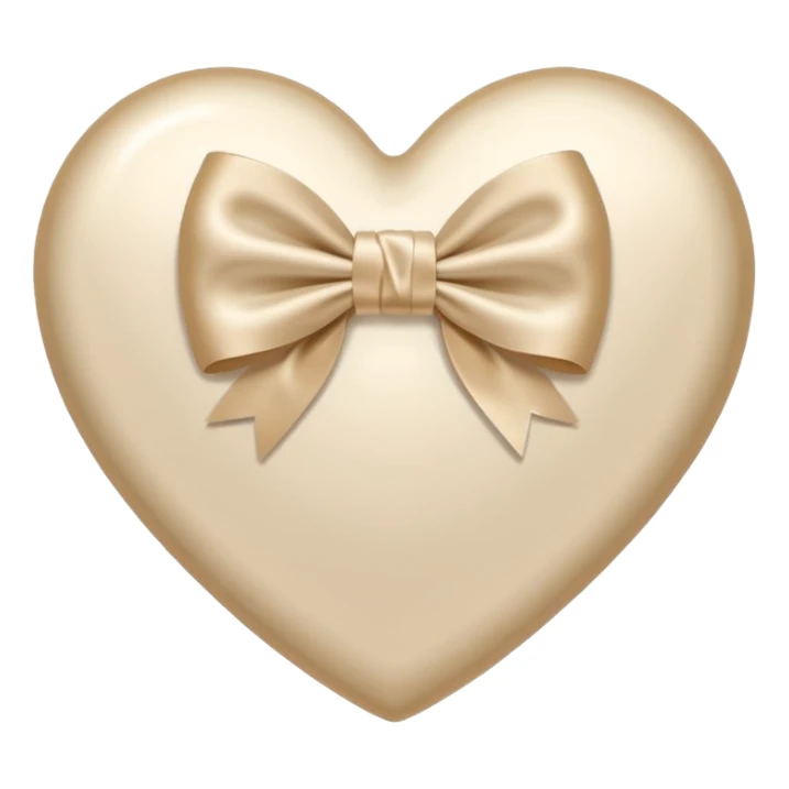 white heart with beige bow on top sticker