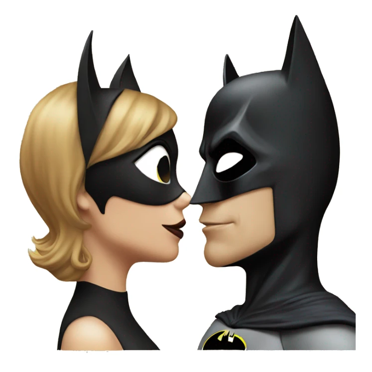 Cat woman and batman kissing sticker