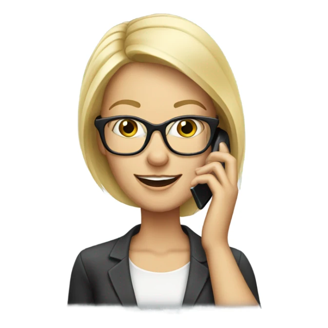 Blonde woman wearing glasses calling on cell phone sticker