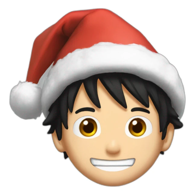 Luffy avec un bonnet de noel sticker