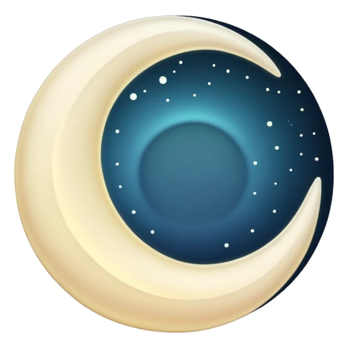 translucent white crescent moon sticker