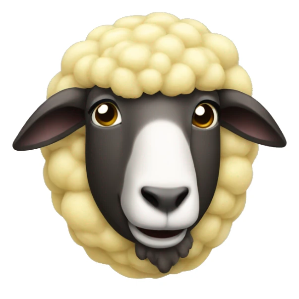 I need a big forehead sheep like a banana with a face and no eyes  sticker