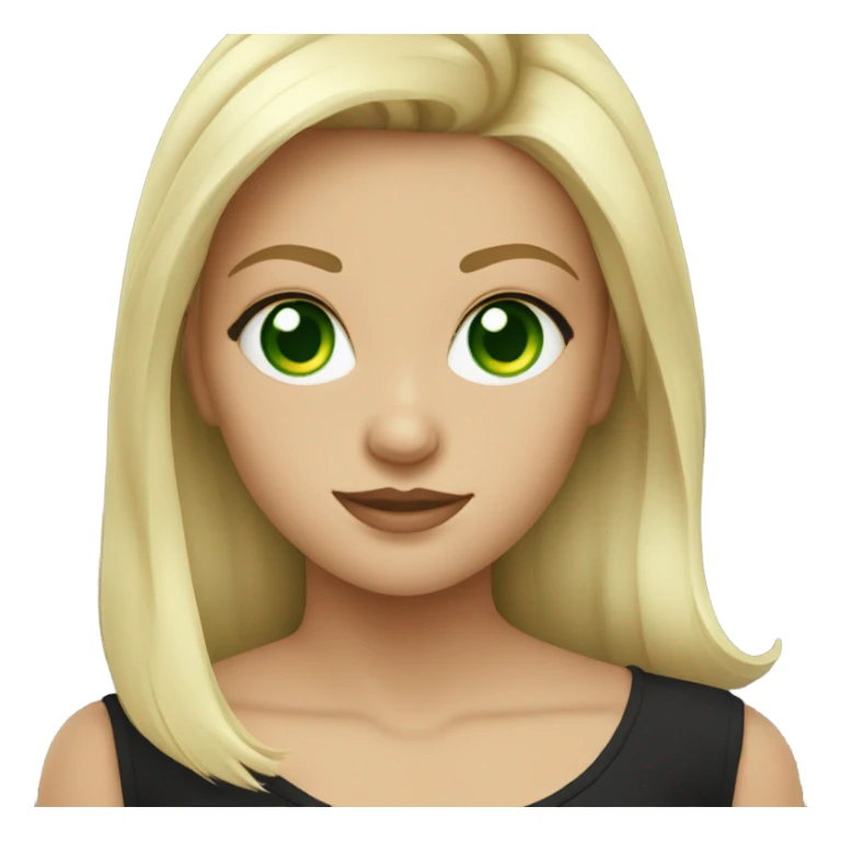 blonde green eyed girl black shirt sticker