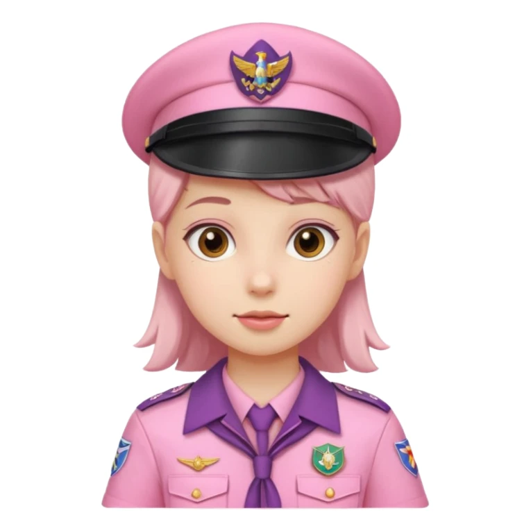 scout girl with pretty pink uniform sticker