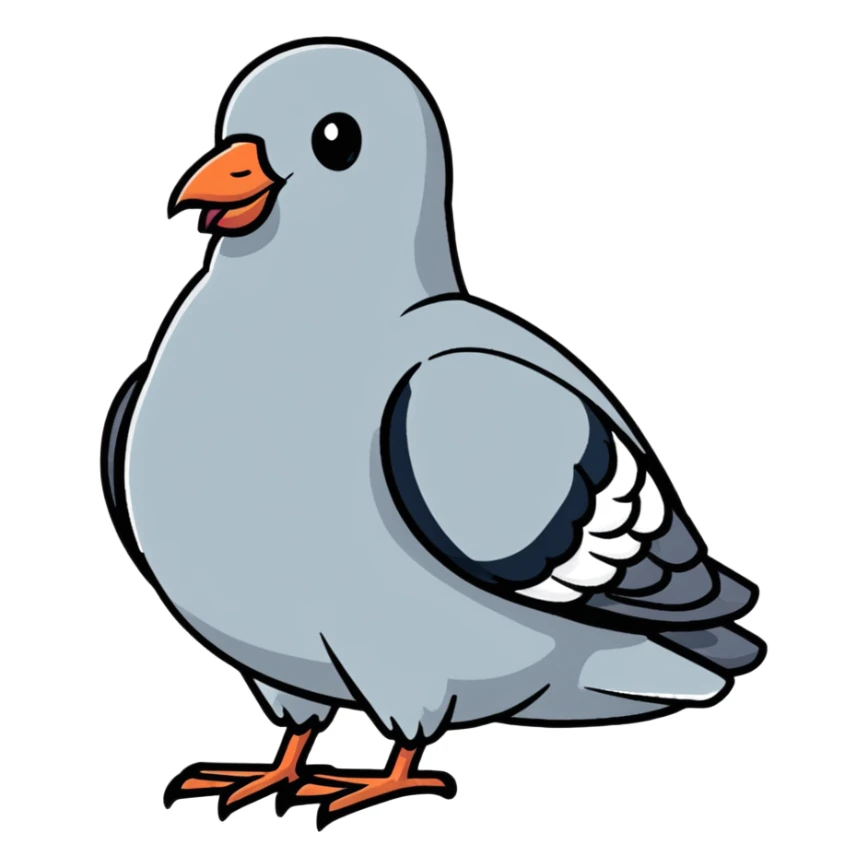 pigeon carefully parking a car in a parking spot sticker