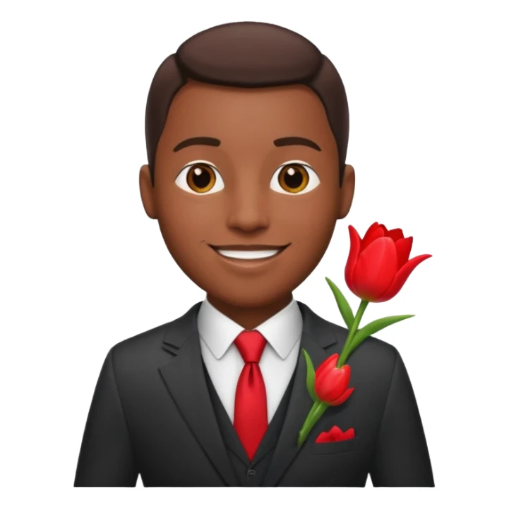 black man with tulip in his suit pocket sticker
