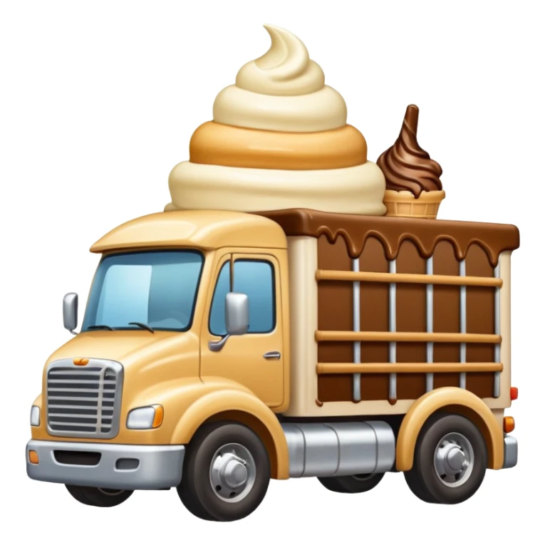 Ice cream driving a truck sticker