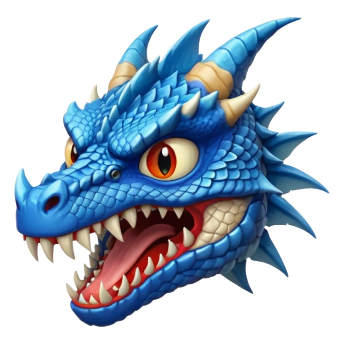 blue dragon face angry sticker