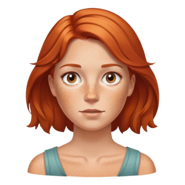 Mujer blanca con pecas cabello cobrizo abajo del hombro  sticker