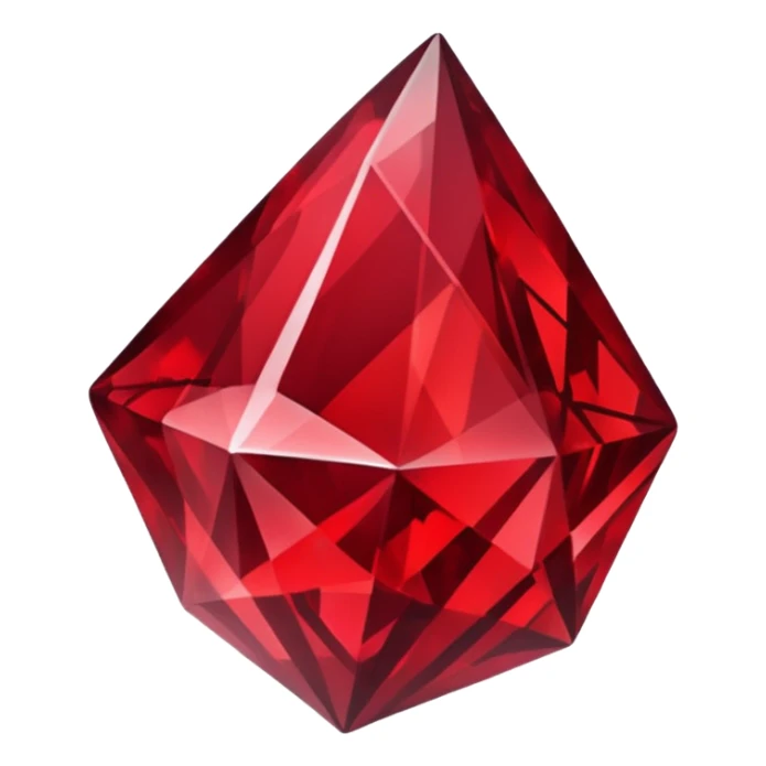 iOS sticker, dark fantasy crystal, monochrome red, minimal sticker